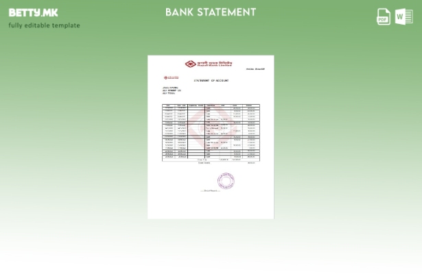 модерен стил India Rupali Limited шаблон за зборови со лажен извод од банка